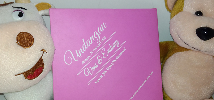 Model Amplop Putih Pink Kartu Undangan Softcover Minimalis