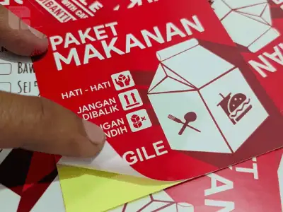 cetak print stiker fragile box packing online cipanas puncak cianjur